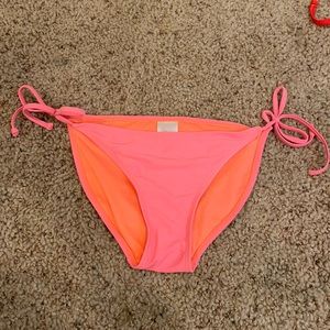 Bright Orange/Pink Target Tie Bikini Bottoms